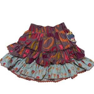 Matilda Jane Character Counts Girls Tiered Ruffle Skirt Size 6 Multi Color Tree